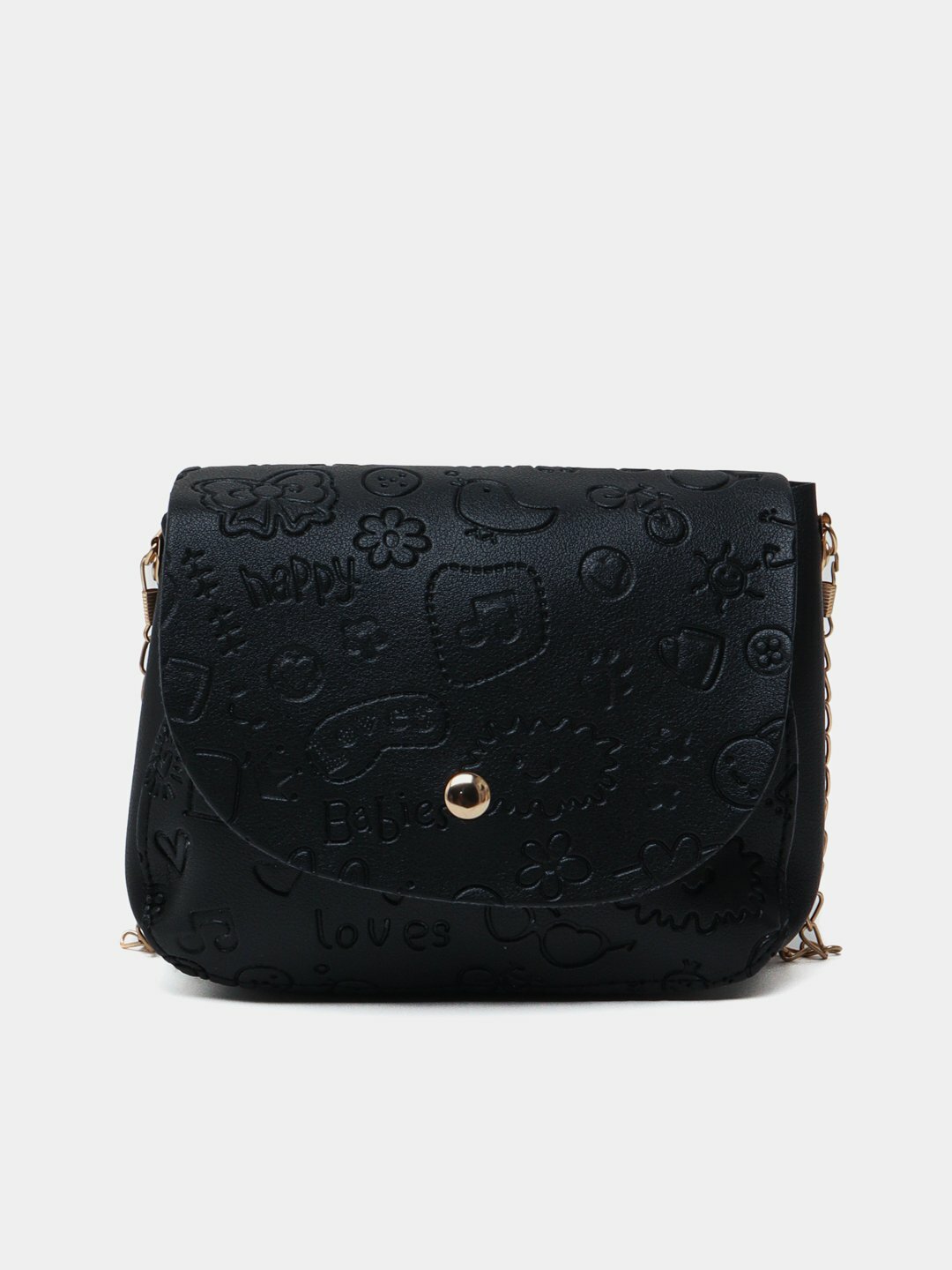 Сумка  Happy Icons Mini Bag, фактура тиснение, черный
