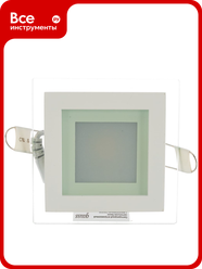 Светодиодный встраиваемый светильник Gauss квадратный с декоративным стеклом, 6W 4000K 948111206