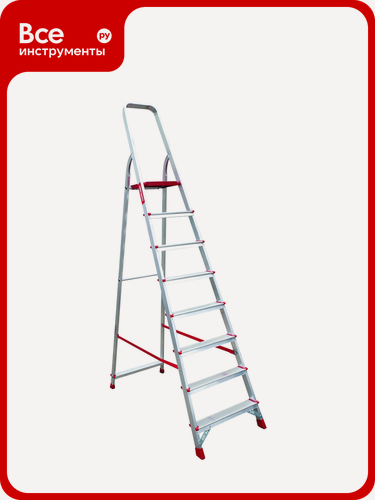 Изображение товара Профессиональная стремянка Новая Высота 8 ступеней, Max нагр. 225 кг, 2К башмаки, 3110108
