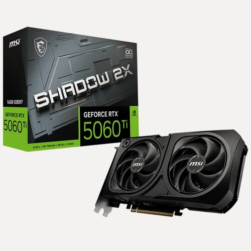 Изображение товара Видеокарта MSI RTX5060Ti SHADOW 2X OC PLUS 16GB GDDR7 128bit 3xDP HDMI 2FAN RTL