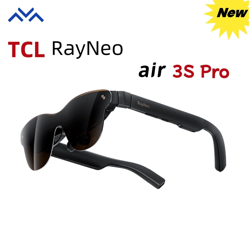 Rayneo Air 3s Pro Черный | AR Очки 1200nits | 3840Hz PWM Димминг | 135-дюймовый экран | 5.5 Ген Micro-OLED Защита зрения