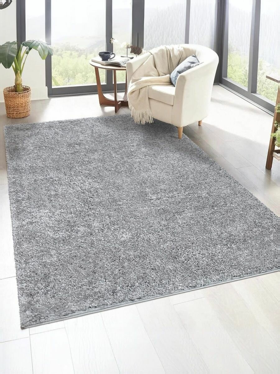 Ковер Серый 0.8 х 1.5 м мягкий пушистый с высоким ворсом на пол для комнаты Белка Фьюжн 42800_49022