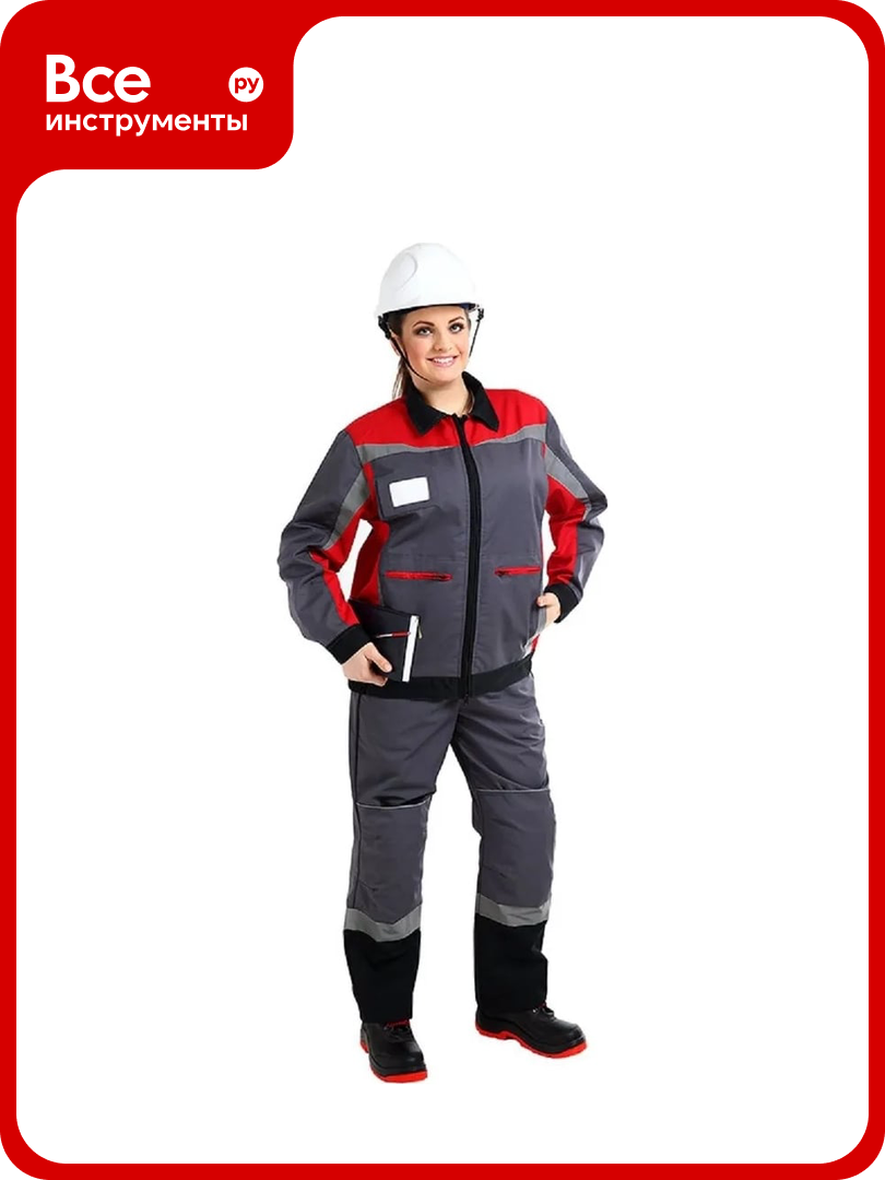 Женская куртка ампаро Континенталь серый/красный/черный р. 48-50 рост 170-176 Кур302/01 96-100/170-176