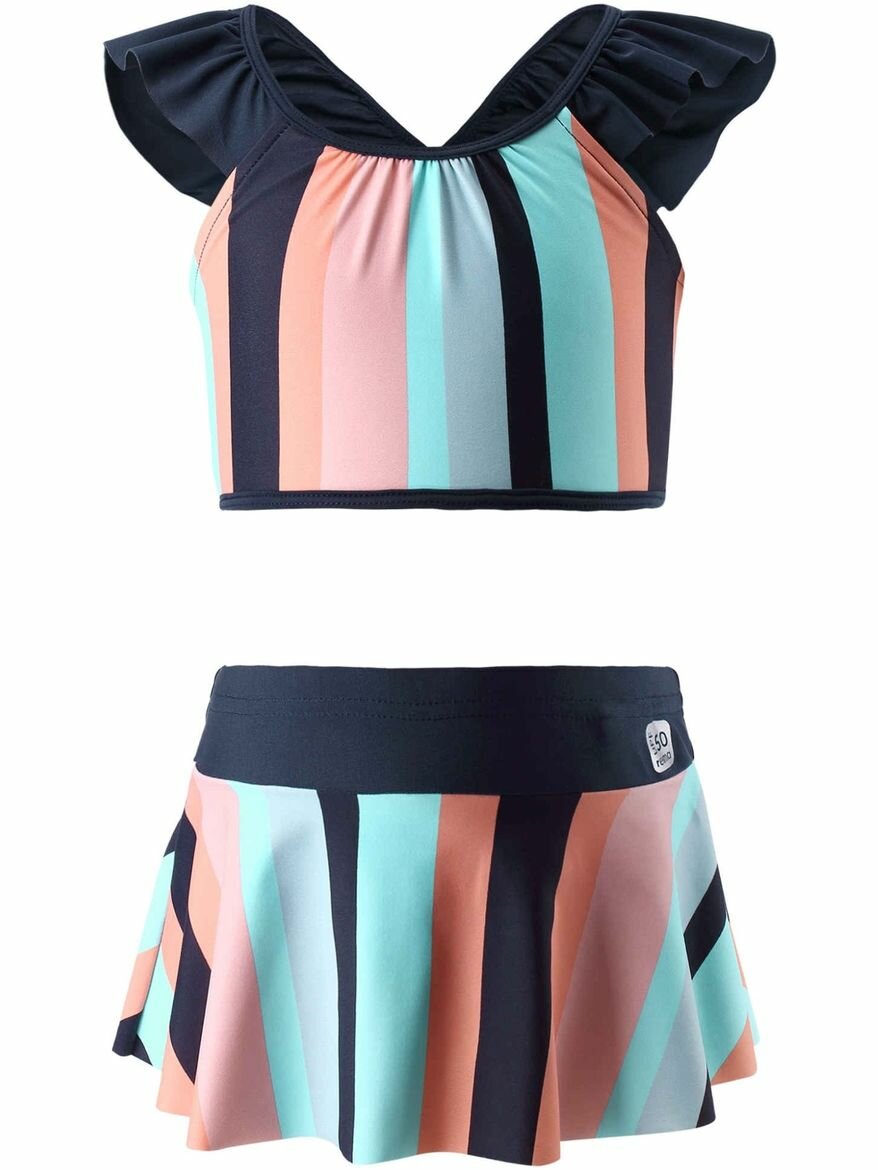 Пляжный комплект Reima Swimming Suit, размер 104, бирюзовый, оранжевый, синий