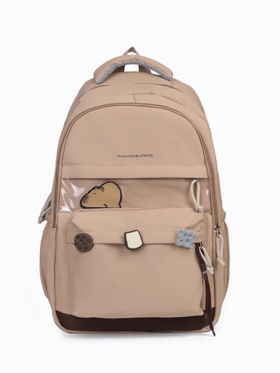 Рюкзак с капибарой и значками — фото 1