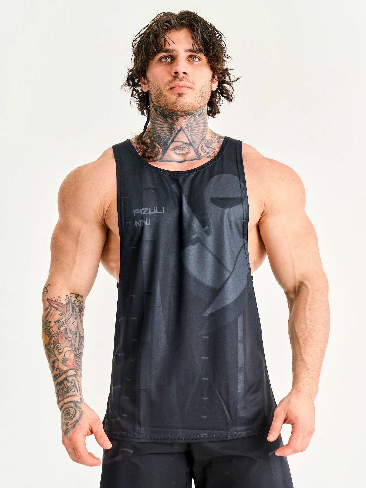 Майка спортивная FIZULI U-NECK, 1 шт., размер M, черный