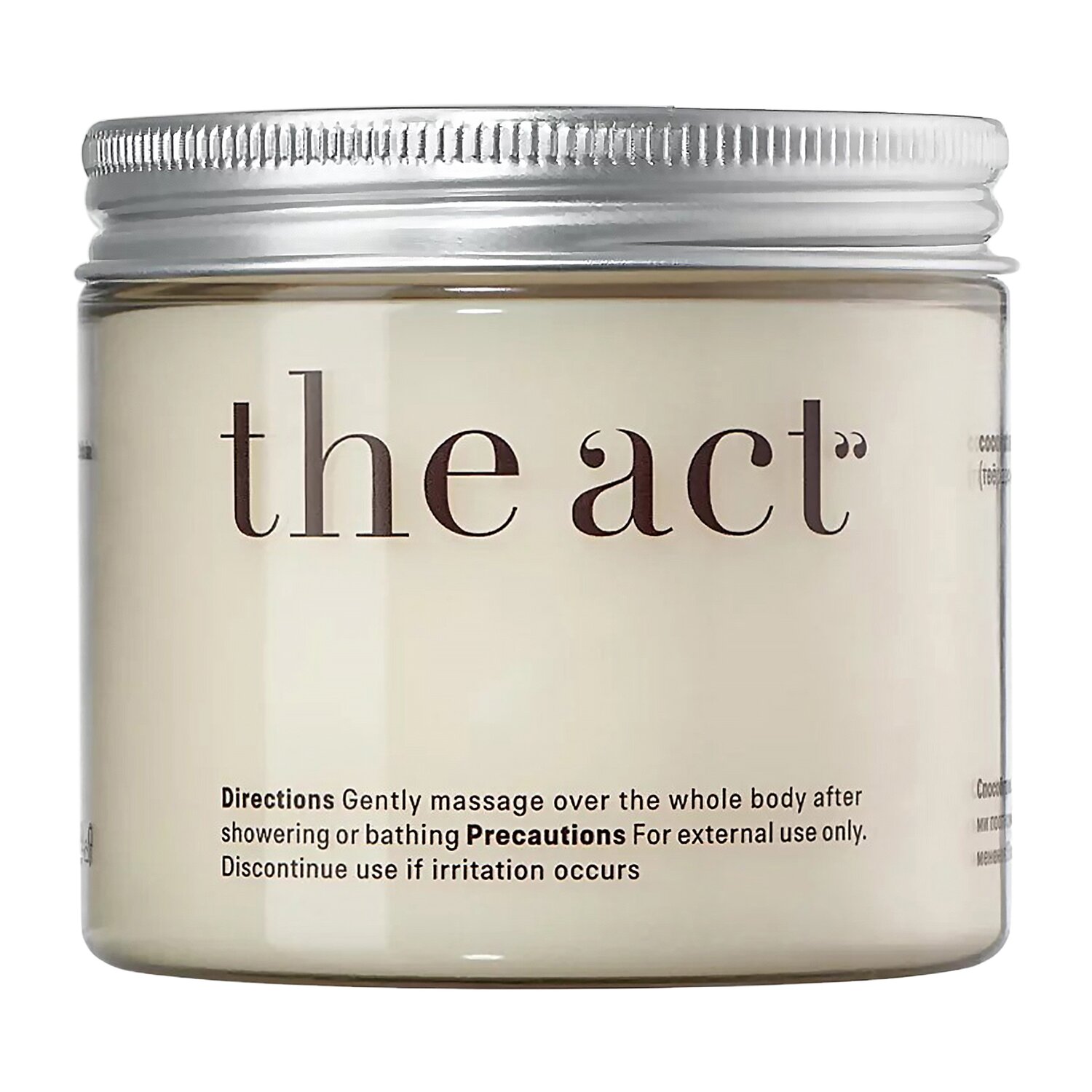 Твердое масло The Act Coconut Massage, органическое, для тела, 170 гр