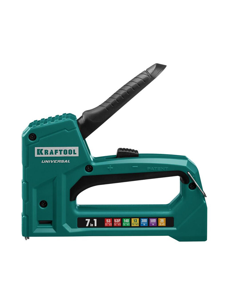 Степлер KRAFTOOL "Universal", механический, нижняя загрузка скоб, зеленый