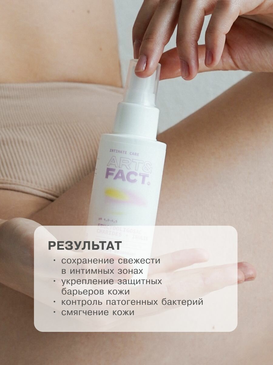 Картинки ART&FACT. Intimate Care/ Освежающий интимный спрей-дезодорант с пребиотиками, 100 мл