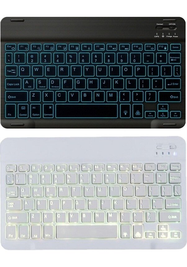 Клавиатура для телефона планшета RGB цветная дюймов для мобильного телефона Bluetooth белая с подсветкой 78 дюймов 10 дюймов / Ru