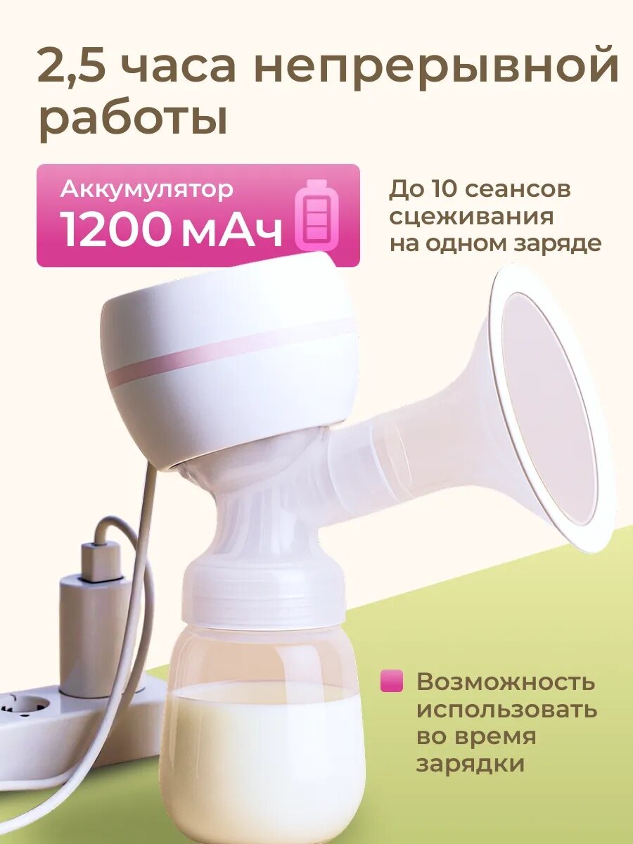 Молокоотсосы Молокоотсос электрический, молокосборник, 3 режима работы 9 уровней интенсивности