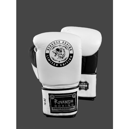 Перчатки из натуральной кожи с нашивкой, REVANSH PRO WHITE BLACK, арт. RG-WHITEBLACK-L16