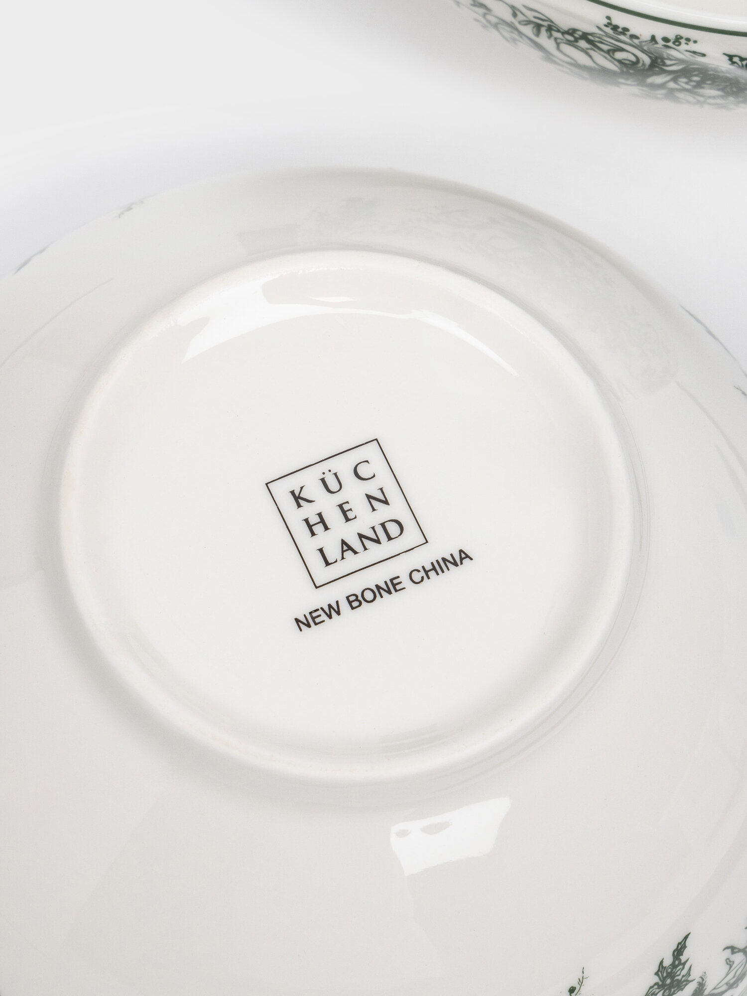 Посуда Для Сервировки Xiaomi Пиала, 14х7 см, 2 шт, фарфор N, бело-зеленая, Зимний букет, Winter lace