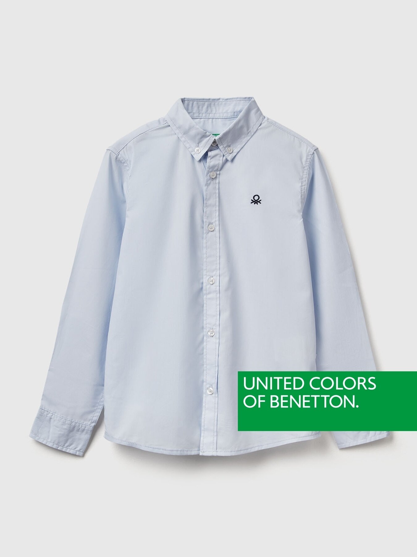Рубашка UNITED COLORS OF BENETTON, размер L, небесно-голубой