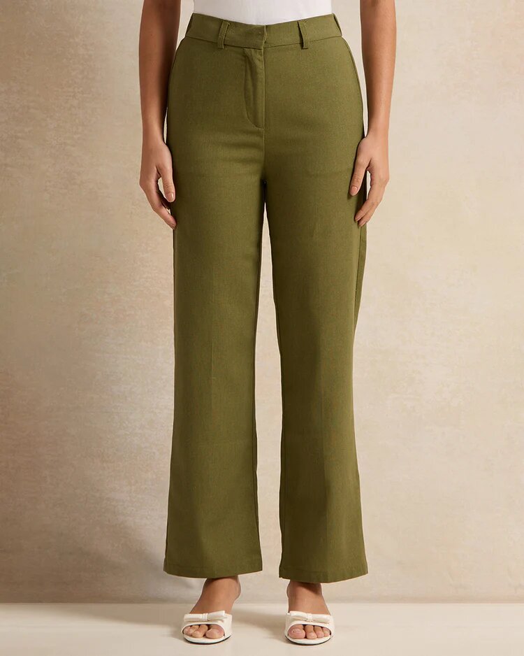 Брюки клеш REDTAG, размер 16, оливковый — фото 1