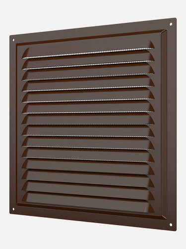 Изображение товара Вентиляционная решетка ERA, 25x25 см, приточно-вытяжная, оцинкованная сталь, цвет коричневый