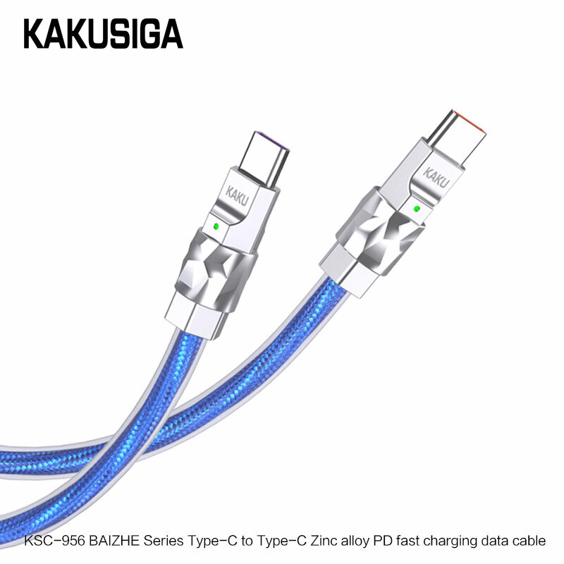 Кабель USB Type-C на Type-C KAKUSIGA KSC-956, 1м, синий, для зарядки и данных