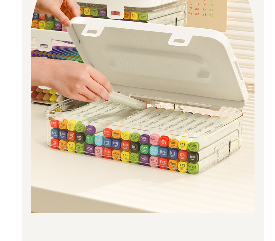 Контейнер-органайзер DAENERO для хранения канцелярии с крышкой и удобной ручкой обеспечит порядок на рабочем месте