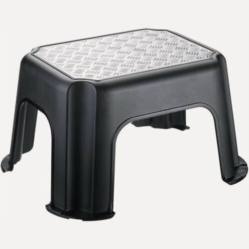 Изображение товара Табурет-подставка Rotho Paso 1 ступень, для дома и дачи, черный/серебро (1778910264)