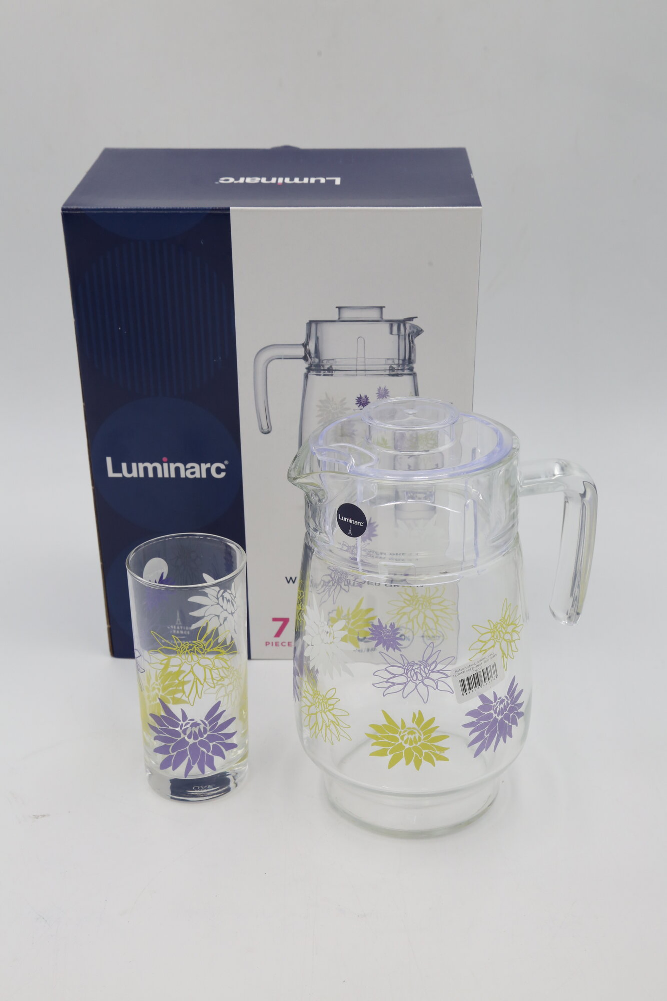 Набор графин LUMINARC "WALL FLOWER GREEN AMST+TIVO" Q5665 7пр 1х3