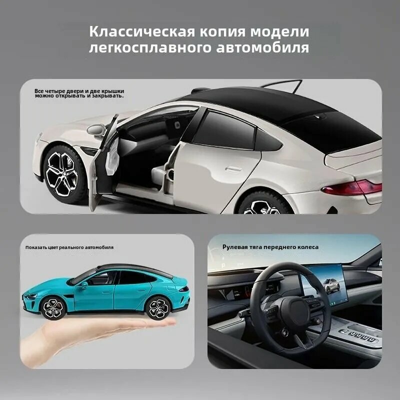 Картинки Машинка металлическая инерционная музыкальная модель XIAOMI SU7 Масштаб 1:24 Ксиоми