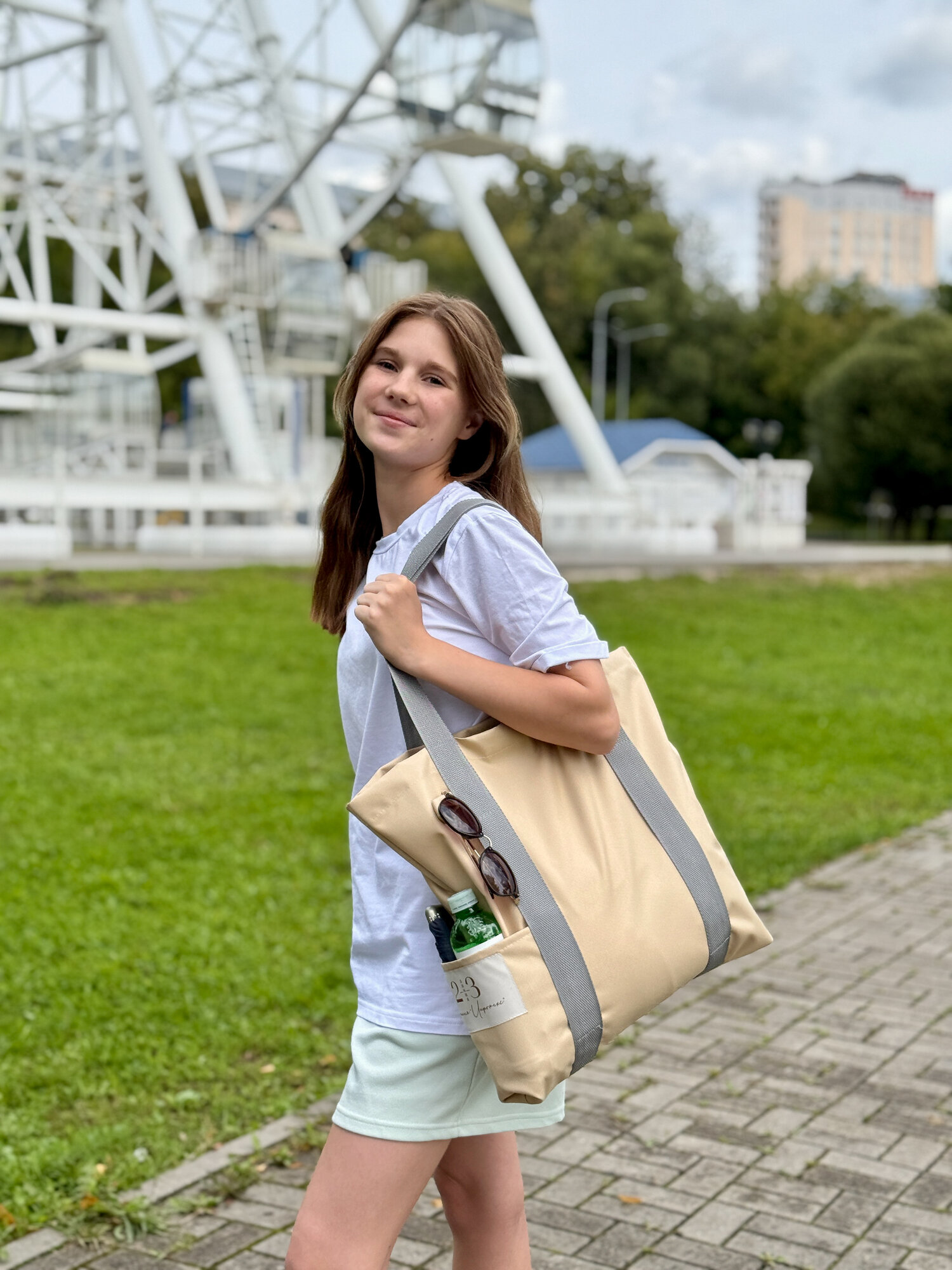 Сумка 23 ЛИНИЯ Сумка "финес", бежевый, фактура гладкая, бежевый — фото 1