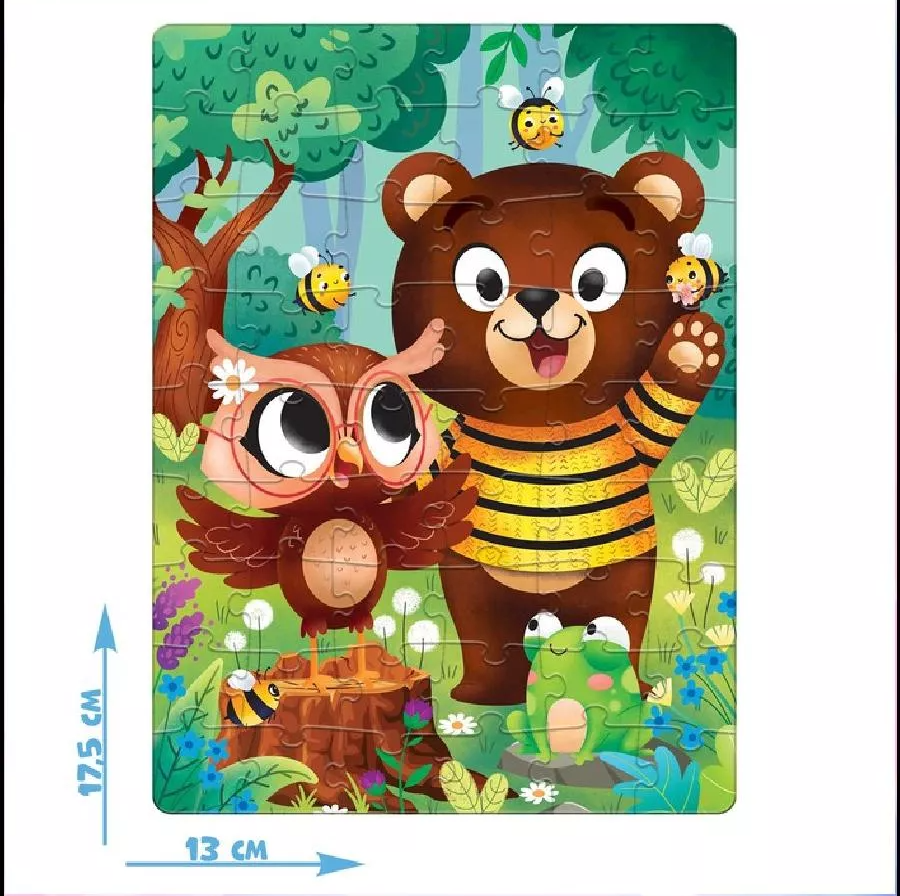 Пазл Puzzle Time "Бурый Медвежонок", 17.5 см x 13 см, 54 элементов, от 3 лет