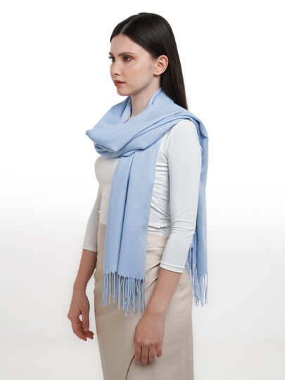 Шарф Cashmir cashmere для девочек и женщин,200х70 см, one size, голубой — фото 1