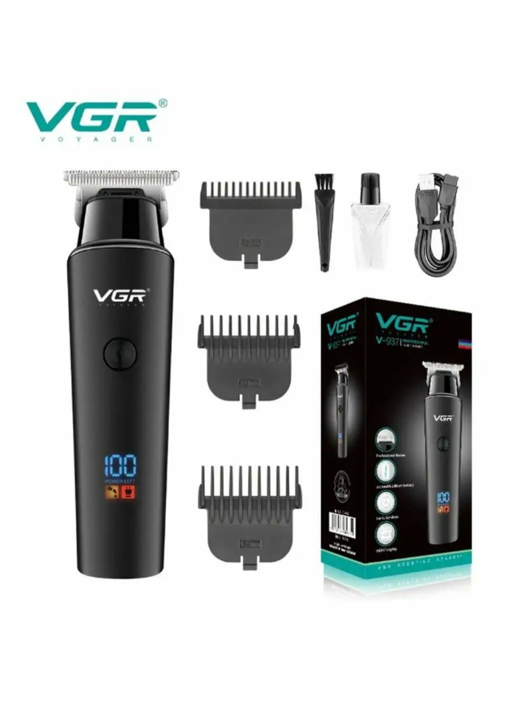 Электробритва VRG V-937 , для бороды, усов, волос, нержавеющая сталь — фото 1