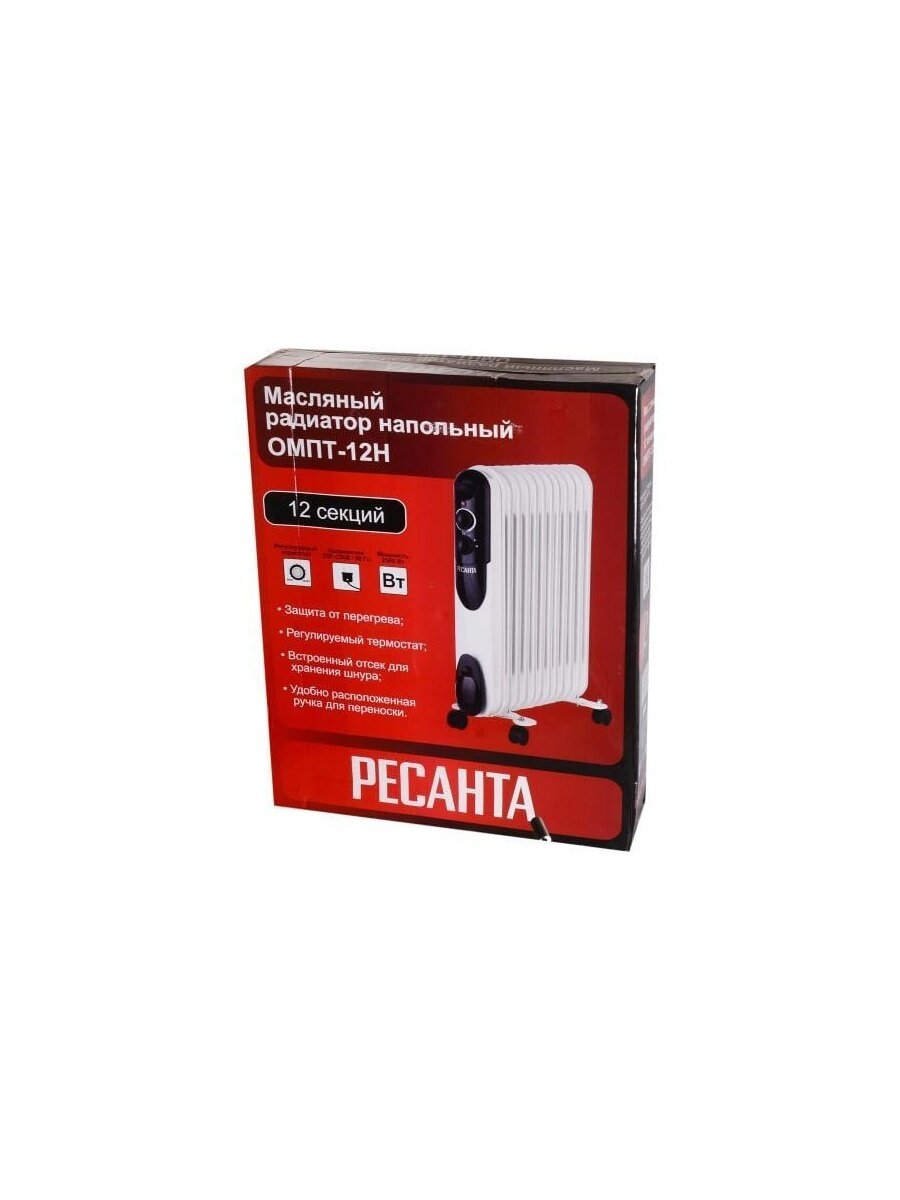 Радиатор масляный 12 секц. 2500Вт ОМПТ-12Н Ресанта 67/3/5