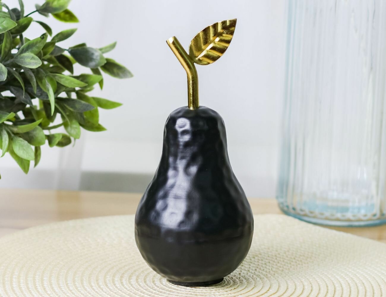 Декоративная фигурка груша пуар металл чёрная 20х9 см Koopman International A68100320-2