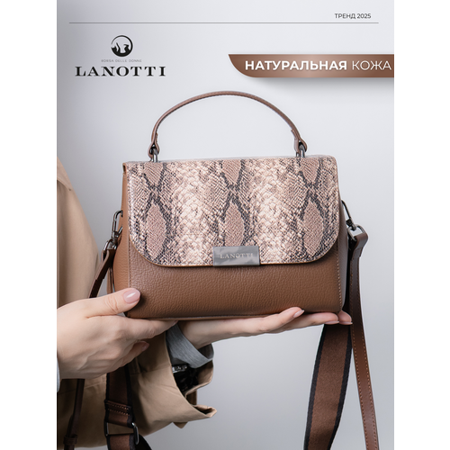 Сумка кросс-боди LANOTTI, фактура зернистая, черный