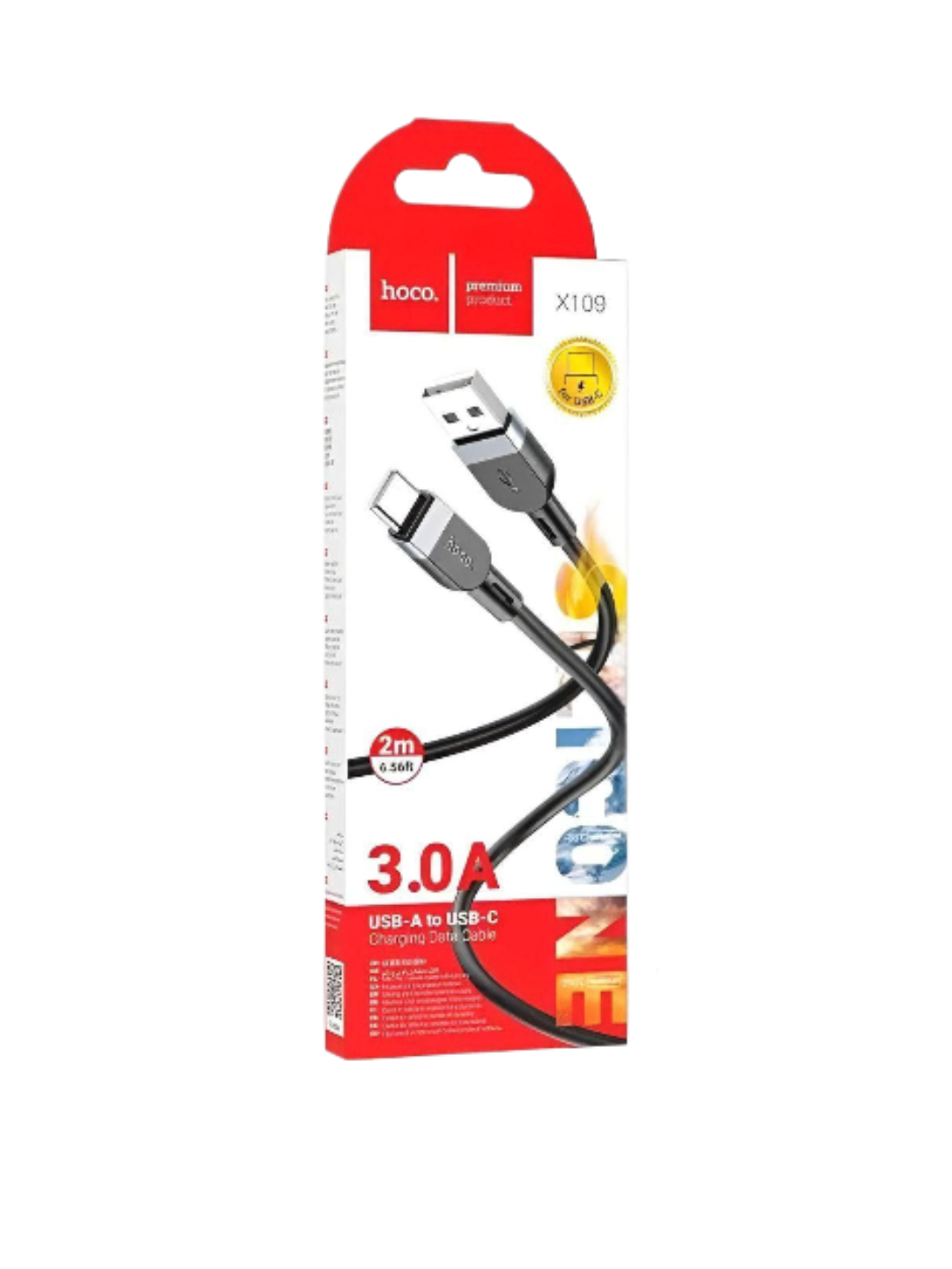 Кабель зарядный Hoco X109, Type-C, плоский, силиконовый, 2 м — фото 1