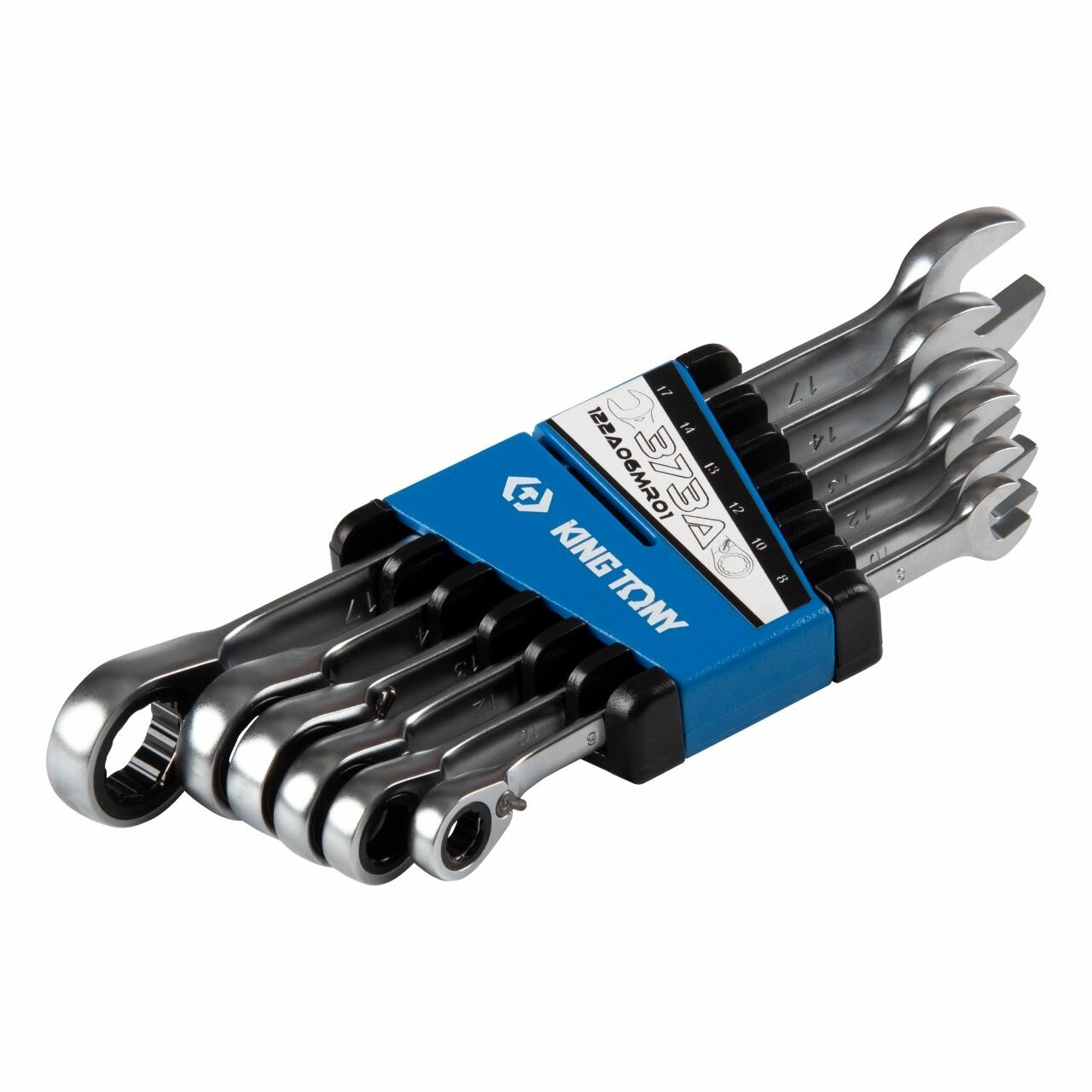 Набор комбинированных трещоточных ключей, 8-17 мм, 6 предметов KING TONY 122A06MR01