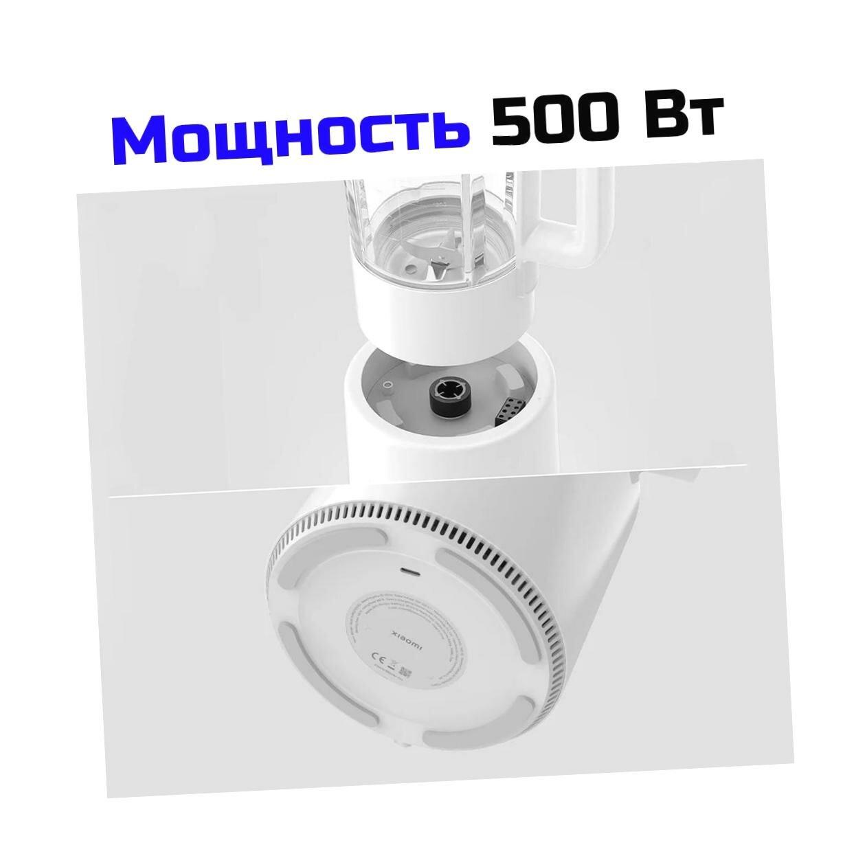 Блендеры Стационарные Xiaomi Блендер стационарный, белый Xiaomi Pro Blender EU (1,75) (A66332DO) BHR07QSEU - измельчение твердых продуктов, регулировка скорости вращения, функци