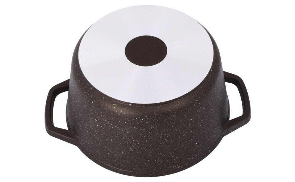 Кастрюля 6,5л со стеклянной крышкой АП (кофейный мрамор) — фото 1