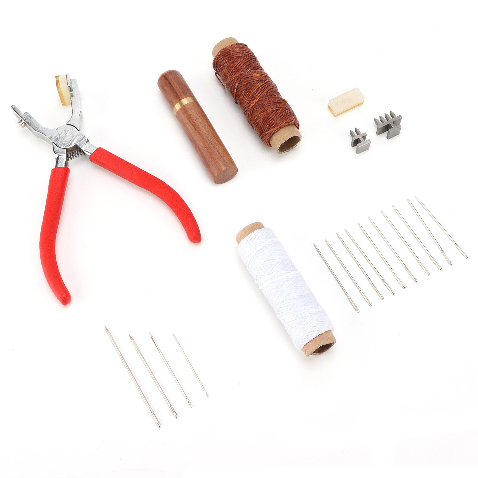 Инструменты для шитья кожи DIY Набор для ручного шитья с ручными штамповочными плоскогубцами Швейные иглы для шитья Швейная нить