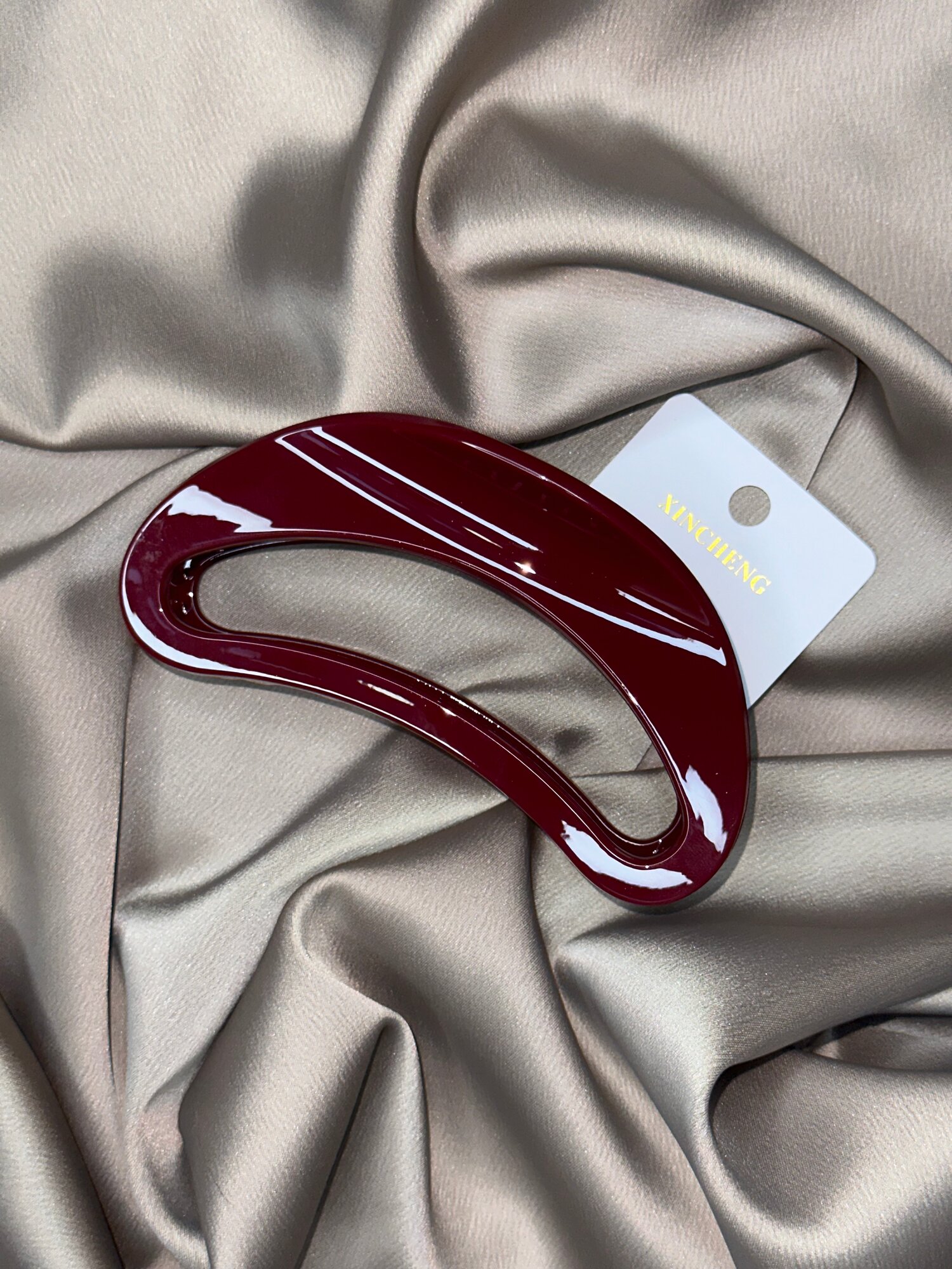 Стильная , модная заколка, в корейском стиле, радуга, премиум люкс, цвет насыщенный бордовый