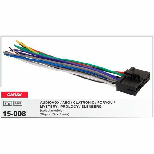 фото Разъём для автомагнитолы audiovox / aeg / clatronic / foryou / mystery / prology / elenberg 20-pin29x7mm carav 15-008