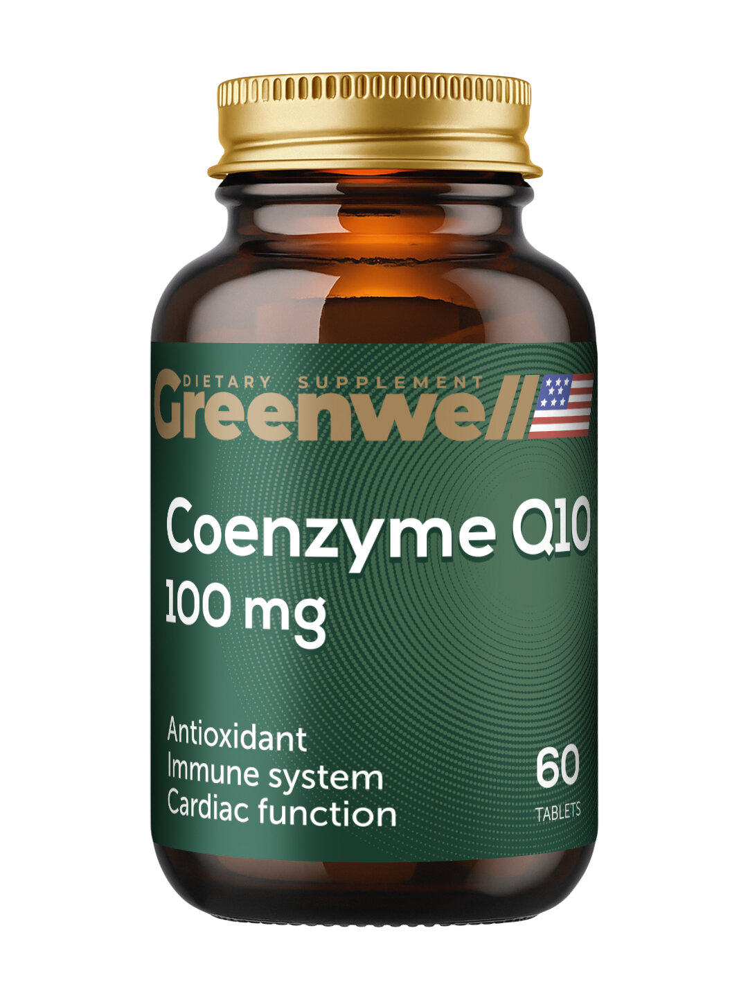 Коэнзим Q10, увеличение энергии и выносливости, 100 мг, 60 таблеток, Greenwell