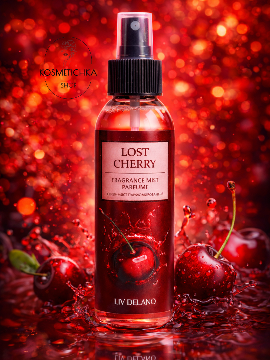 Спрей-мист LivDelano "Lost Cherry", парфюмированный, без спирта, 100мл — фото 1