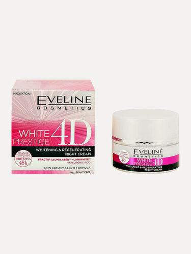 Изображение товара Крем для лица EVELINE WHITE PRESTIGE 4D ночной (осветляюще-регенерирующий) 50 мл