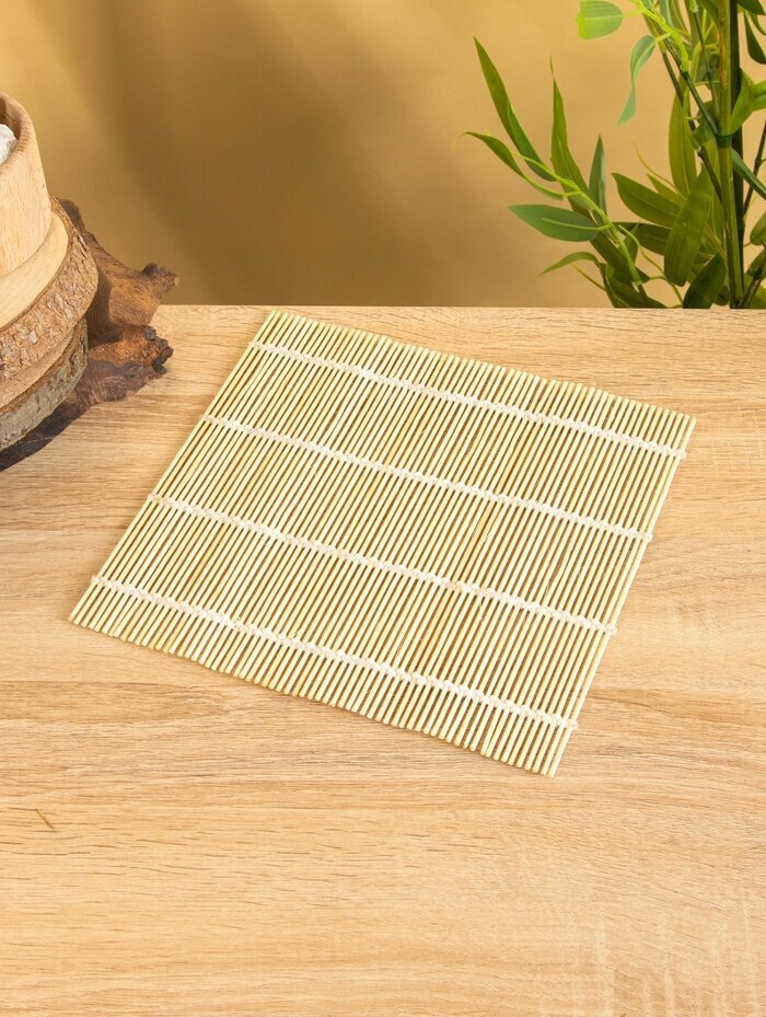 Циновка бамбуковая для роллов, 24×24 см