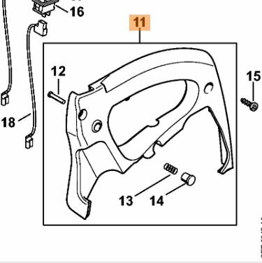 STIHL полукожух рукоятки BG45 46 55 65 85  SH55 85 оригинал