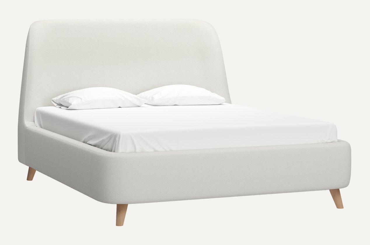 Кровать двуспальная Divan.ru Молсон Bucle White, букле, белая, 180x200