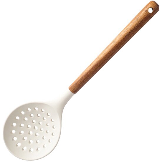 Шумовка Anna Lafarg Wenge 33 см, силикон/дерево, молочный (ANLAF-HW-SL311A)