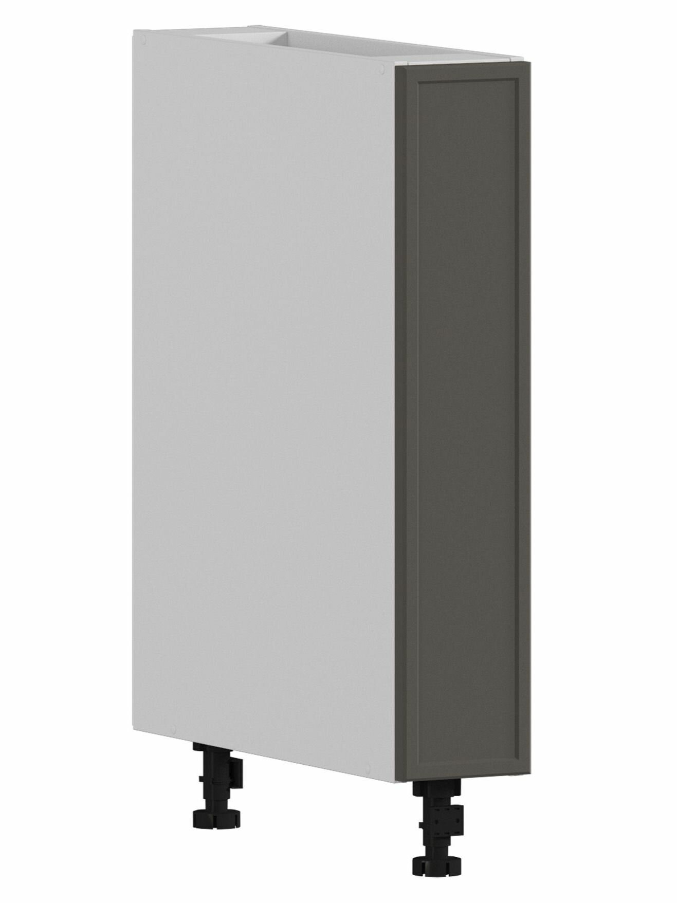 Кухонный модуль напольная тумба столплит Регина РС-15 ЛДСП Белый/МДФ Квадро Базальт 15х58х82 см