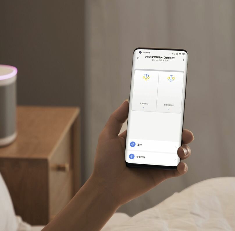 Выключатели Xiaomi Умный выключатель одноклавишный Xiaomi Mijia Smart Switch BLE Mesh Single Fire (одну клавиши) DHKG01CM(Mihome APP), Белый