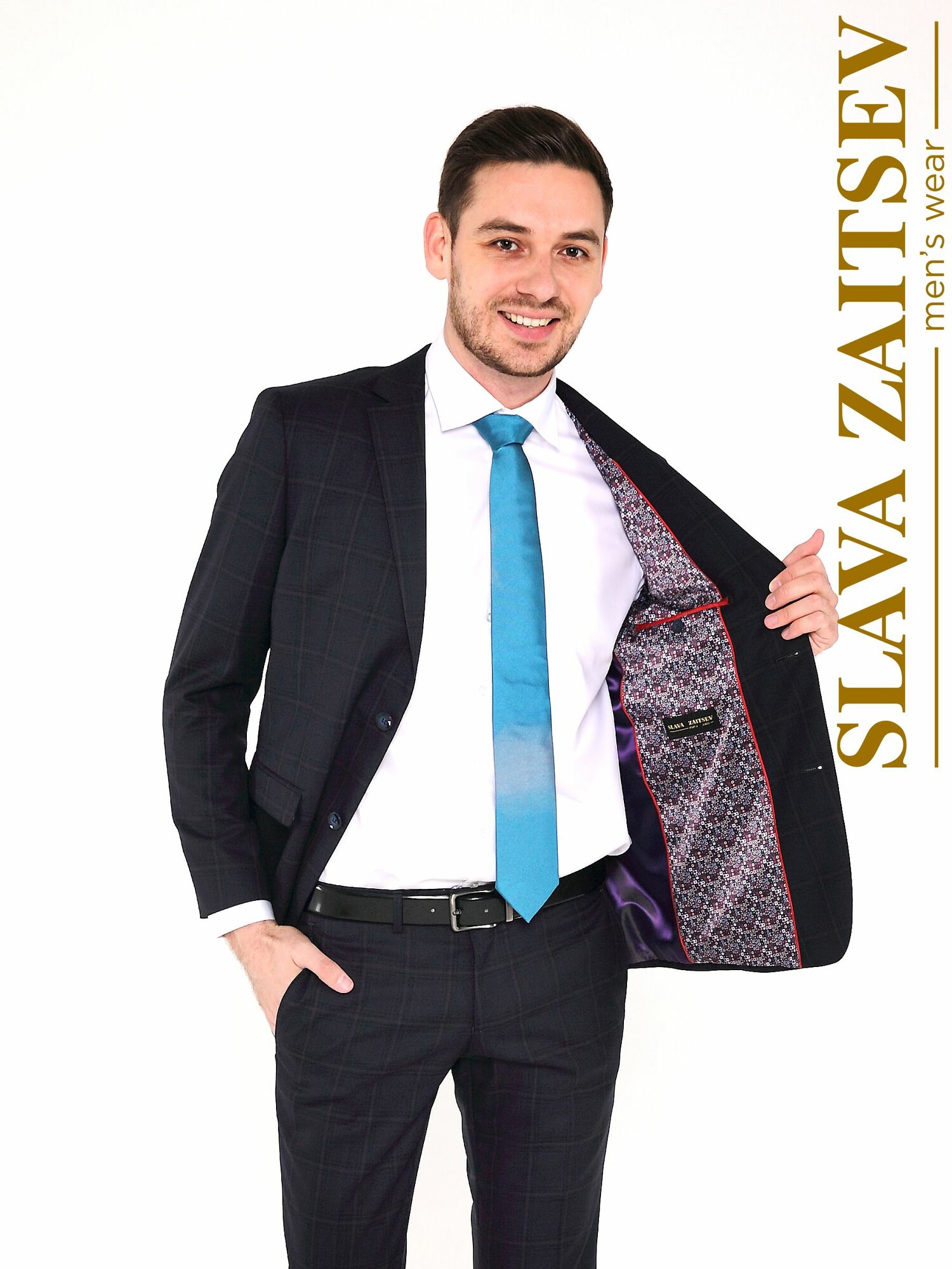 Комплект одежды Slava Zaitsev, размер 108-170, темно-синий