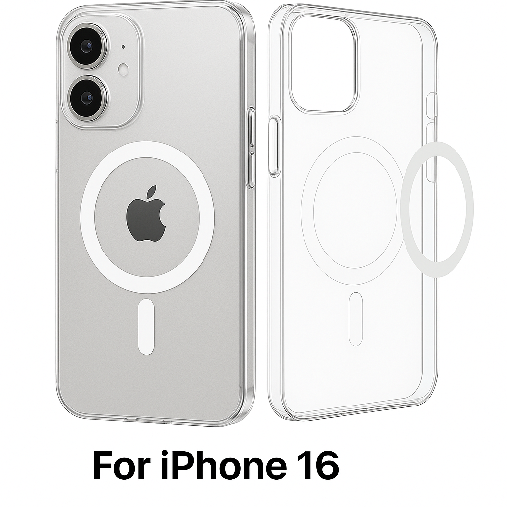 Чехол Magsafe для Iphone 16 прозрачный тонкий хрусталь, ударопрочный